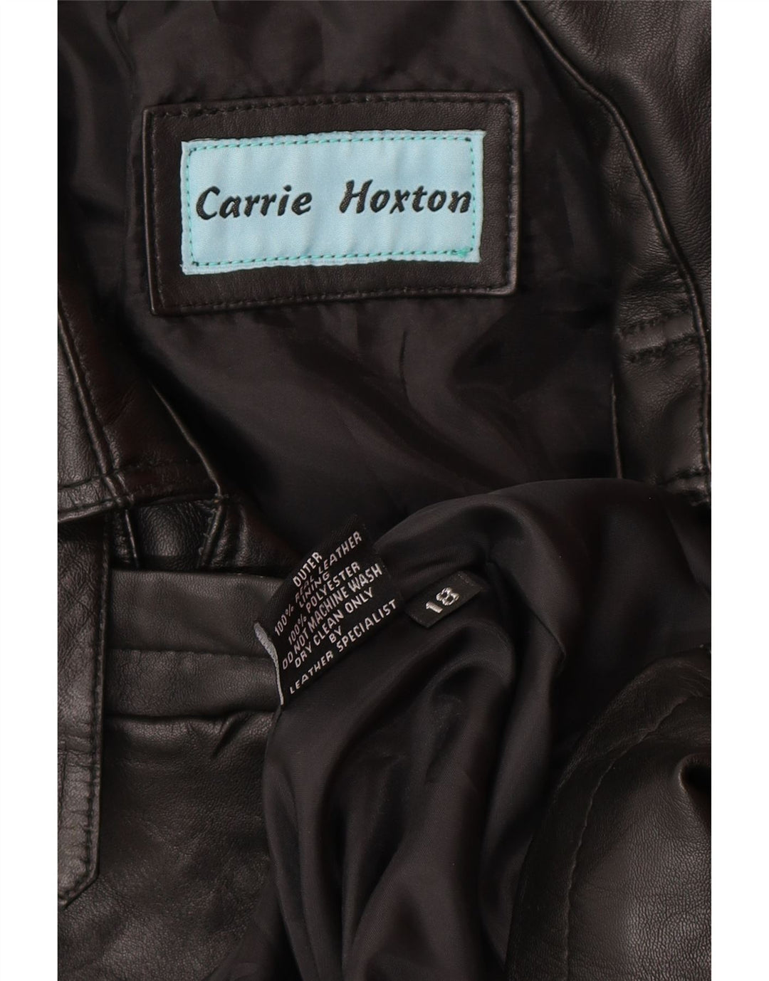 CARRIE HOXTON Womens Double Breasted Jacket UK 18 XL  Black Leather