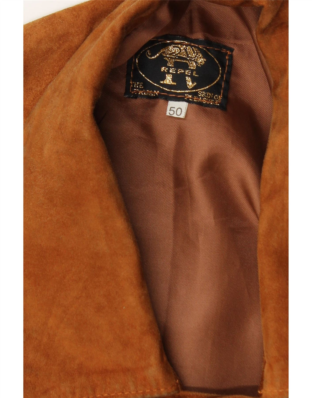 VINTAGE Mens Suede Jacket IT 50 Large Brown Leather