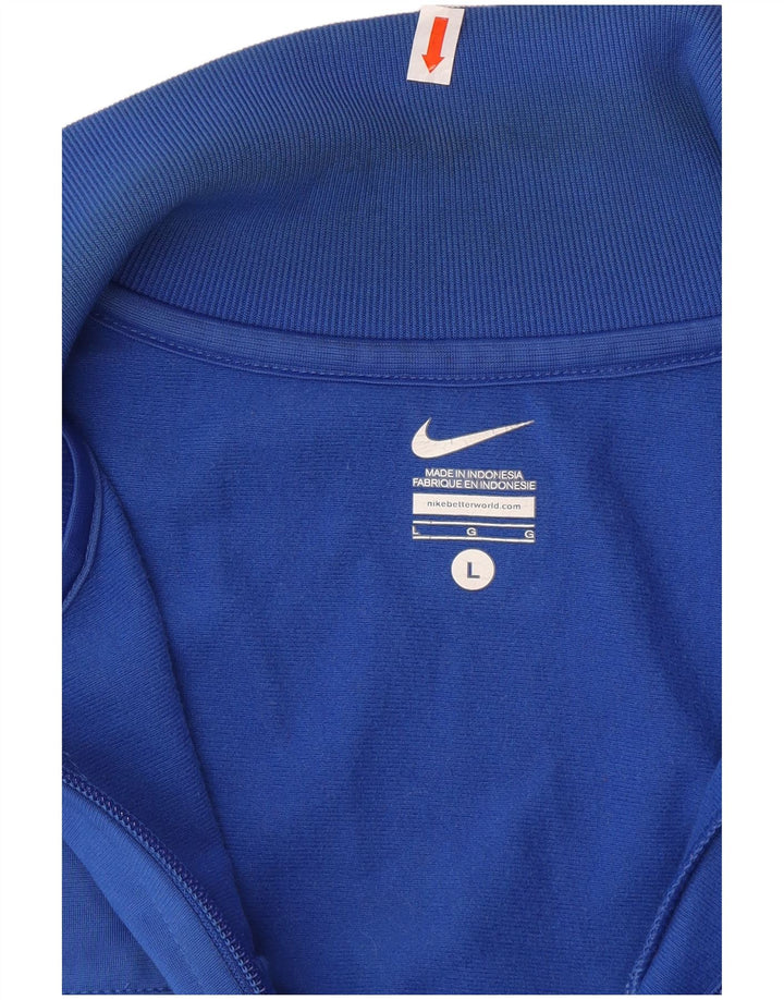 NIKE Mens Tracksuit Top Jacket Large Blue Polyester