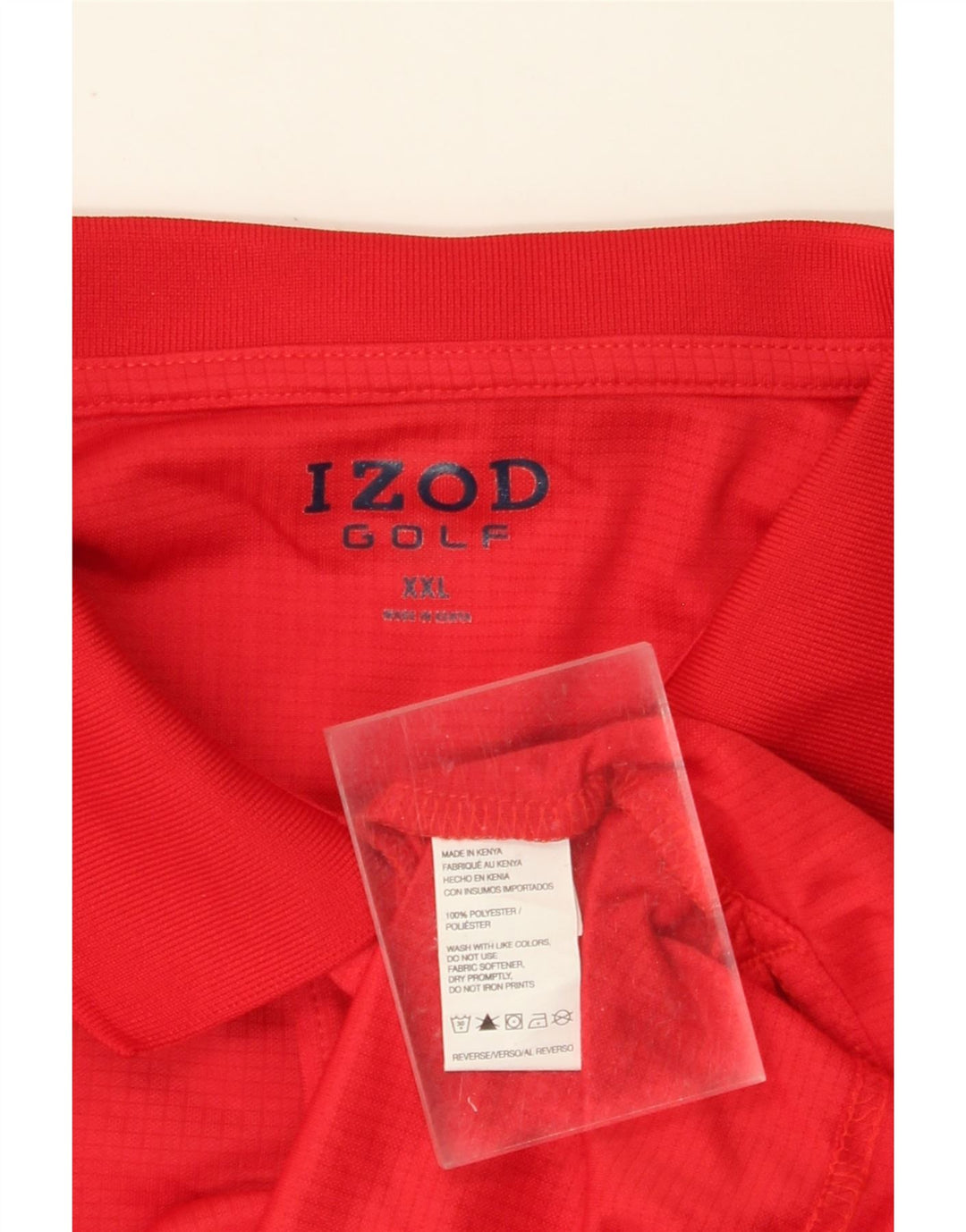 IZOD Mens Polo Shirt 2XL Red Polyester