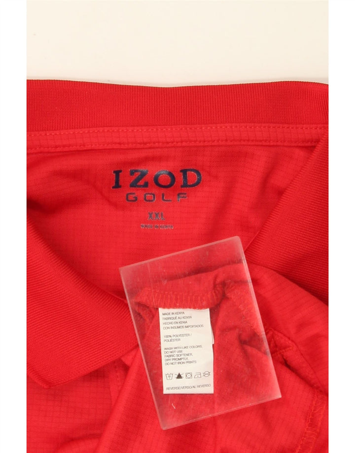 IZOD Mens Polo Shirt 2XL Red Polyester