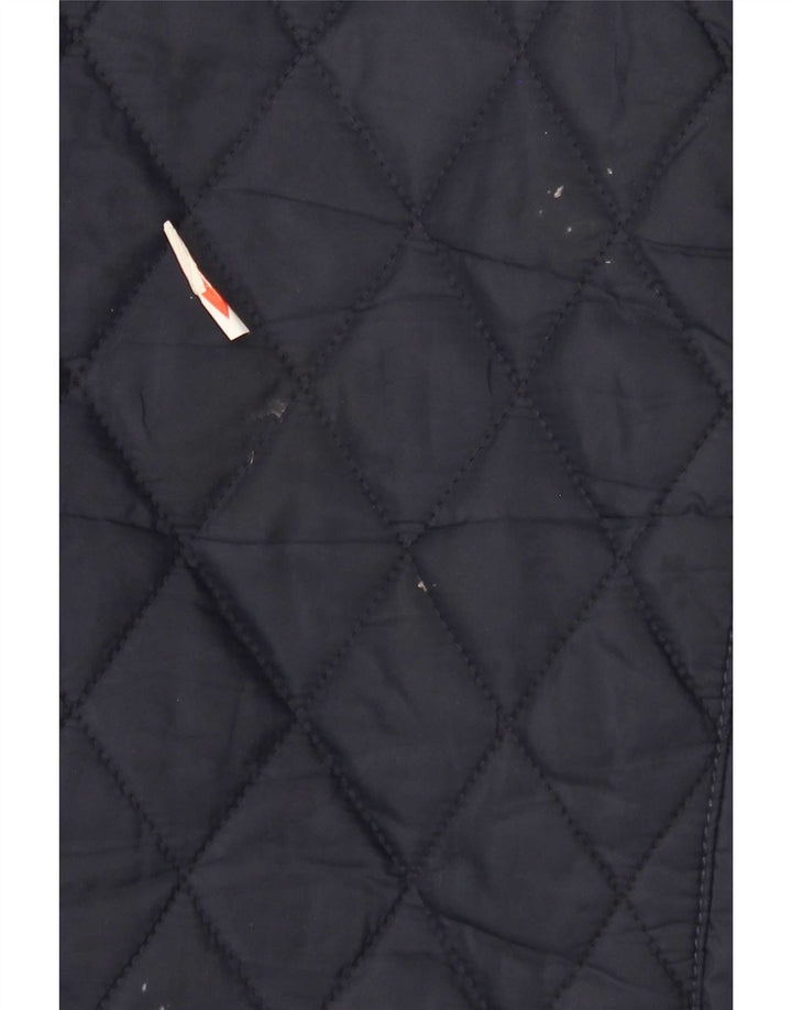 Zara Mens Hooded Quilted Jacket UK 40 Large Navy Blue