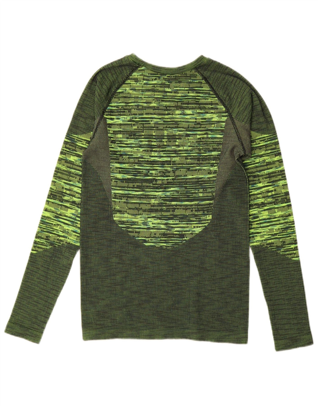 Odlo Womens Top Long Sleeve UK 12 Medium Green Geometric Polyester