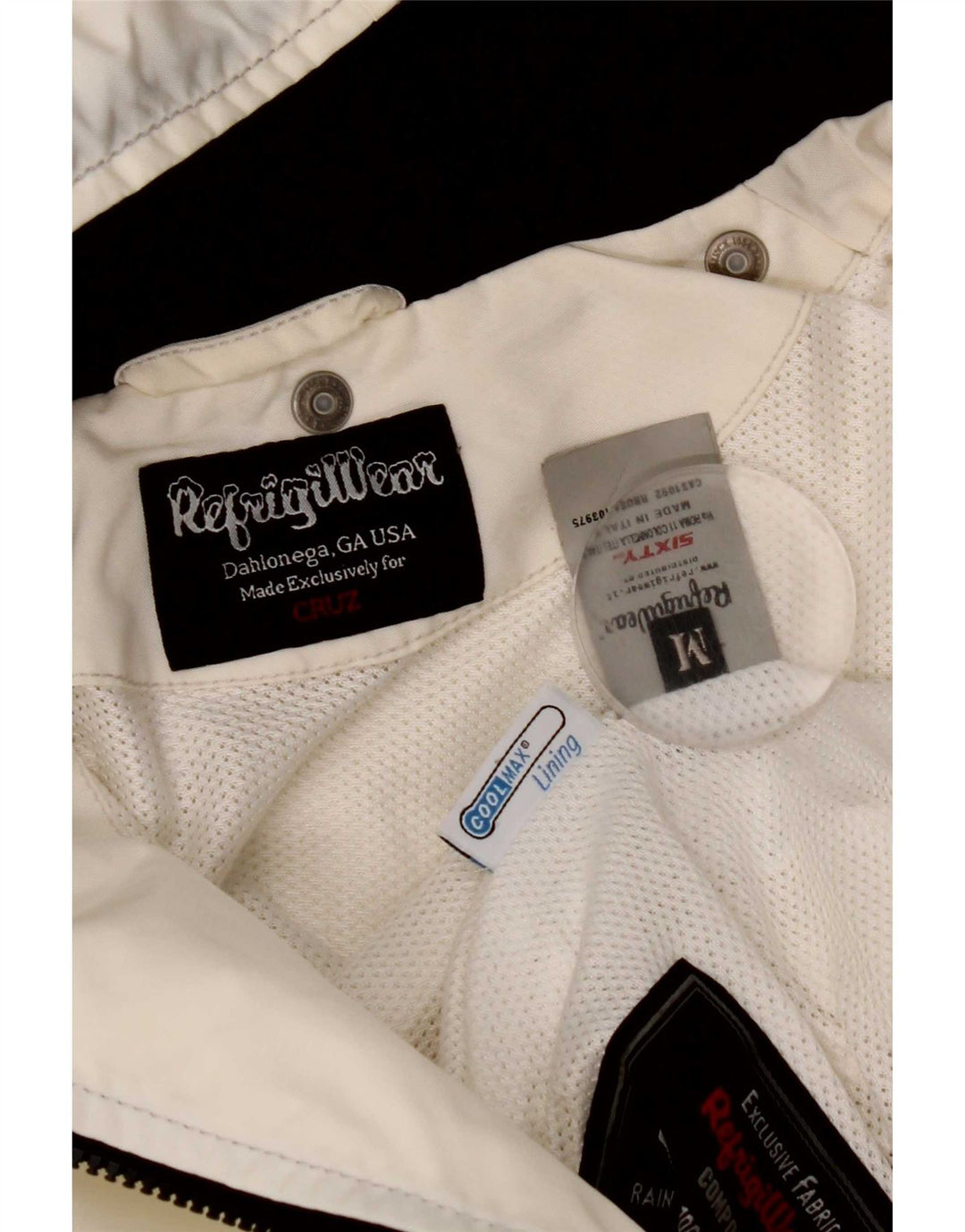 Refrigiwear Womens Crop Hooded Rain Jacket UK 12 Medium White Polyamide