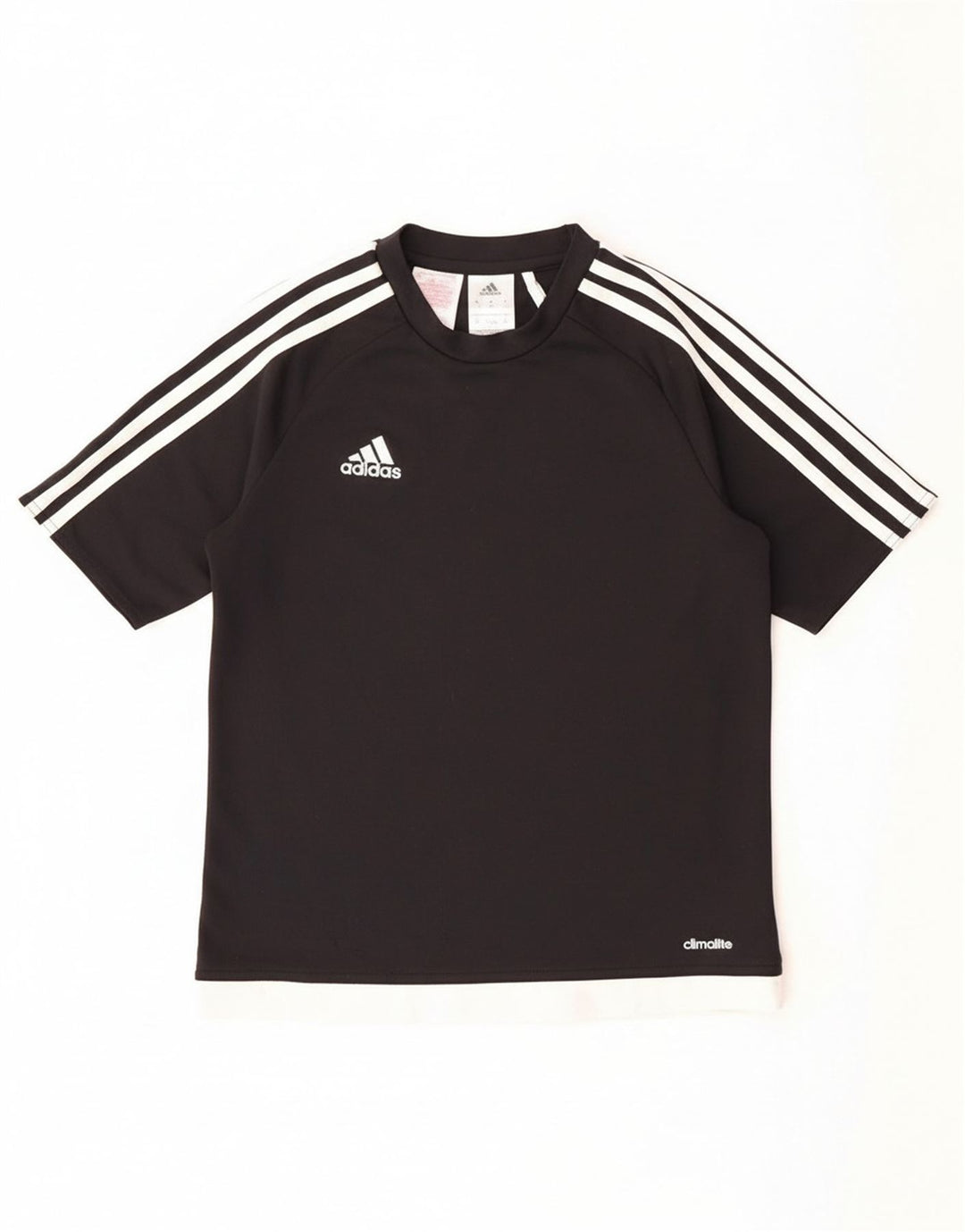 ADIDAS Boys Climalite T-Shirt Top 11-12 Years Black Polyester