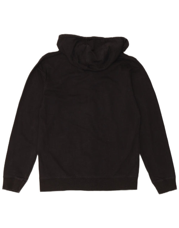 CONVERSE Mens Zip Hoodie Sweater Small Black Cotton