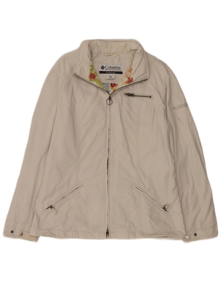Columbia Womens Bomber Jacket UK 18 XL White Cotton