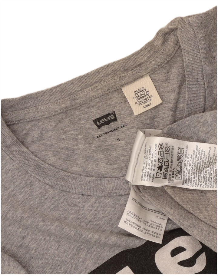 Levi's Mens Graphic T-Shirt Top Small Grey Flecked Cotton