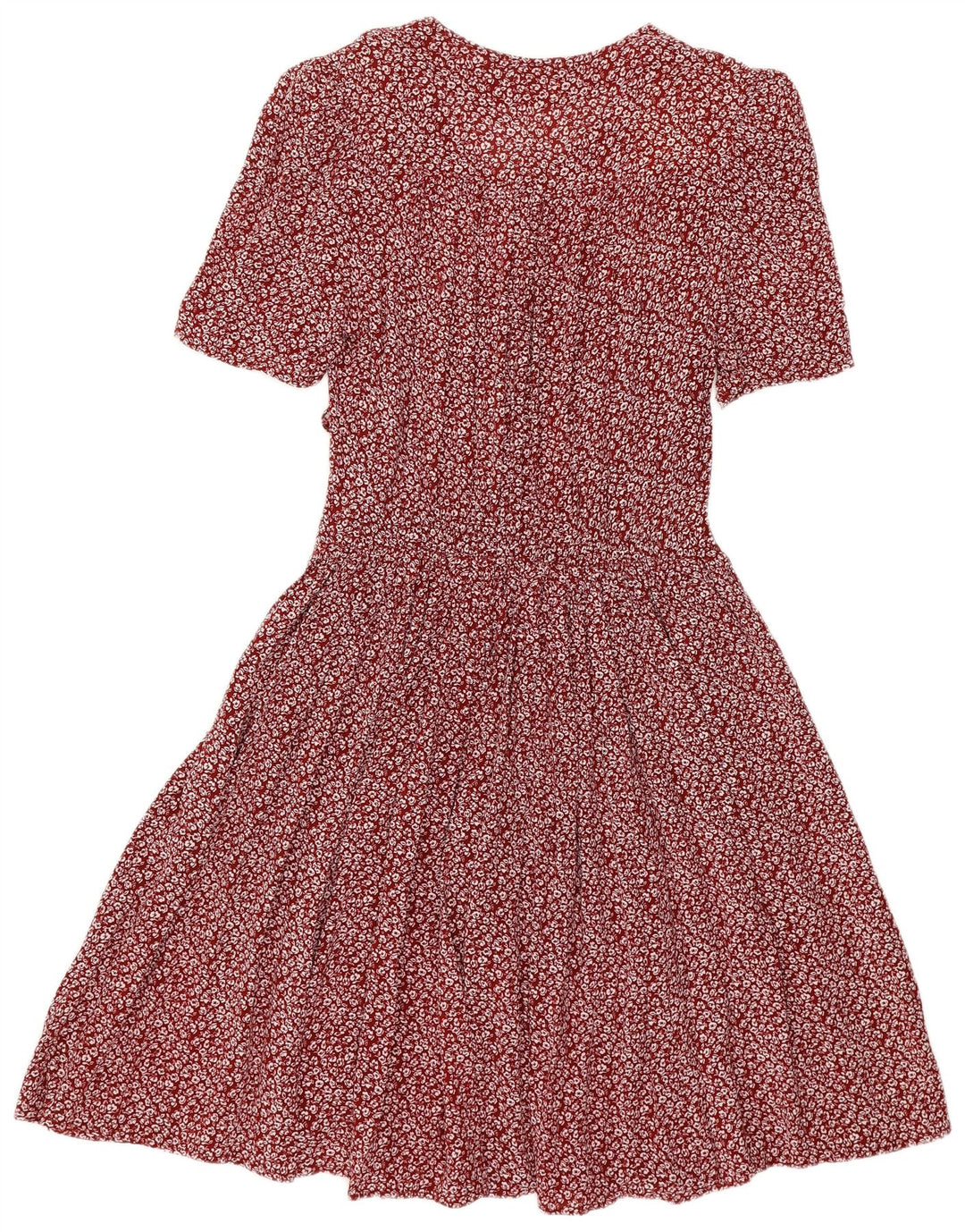 VINTAGE Womens Empire Dress UK 14 Large Burgundy Floral