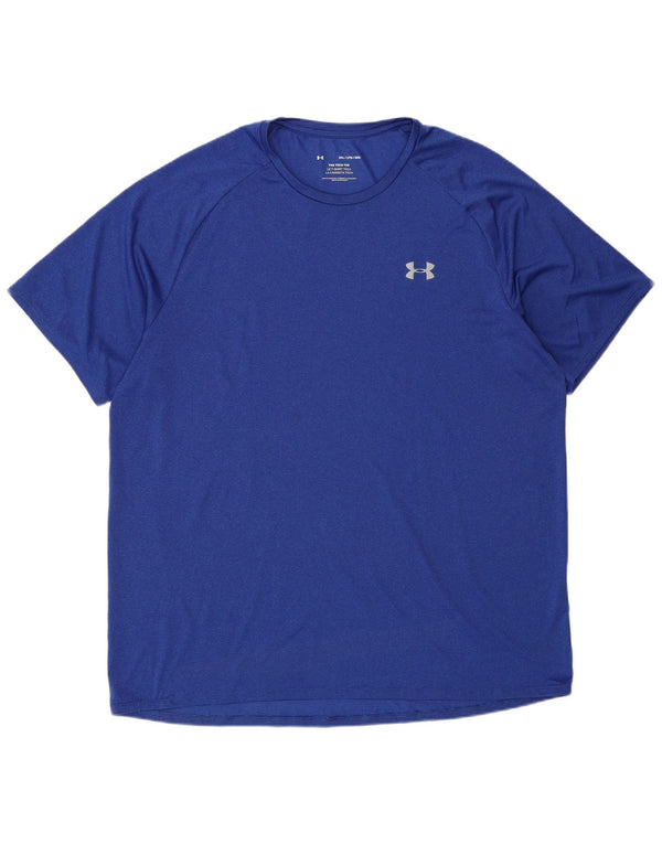 Under Armour Mens T-Shirt Top 2XL Blue Polyester