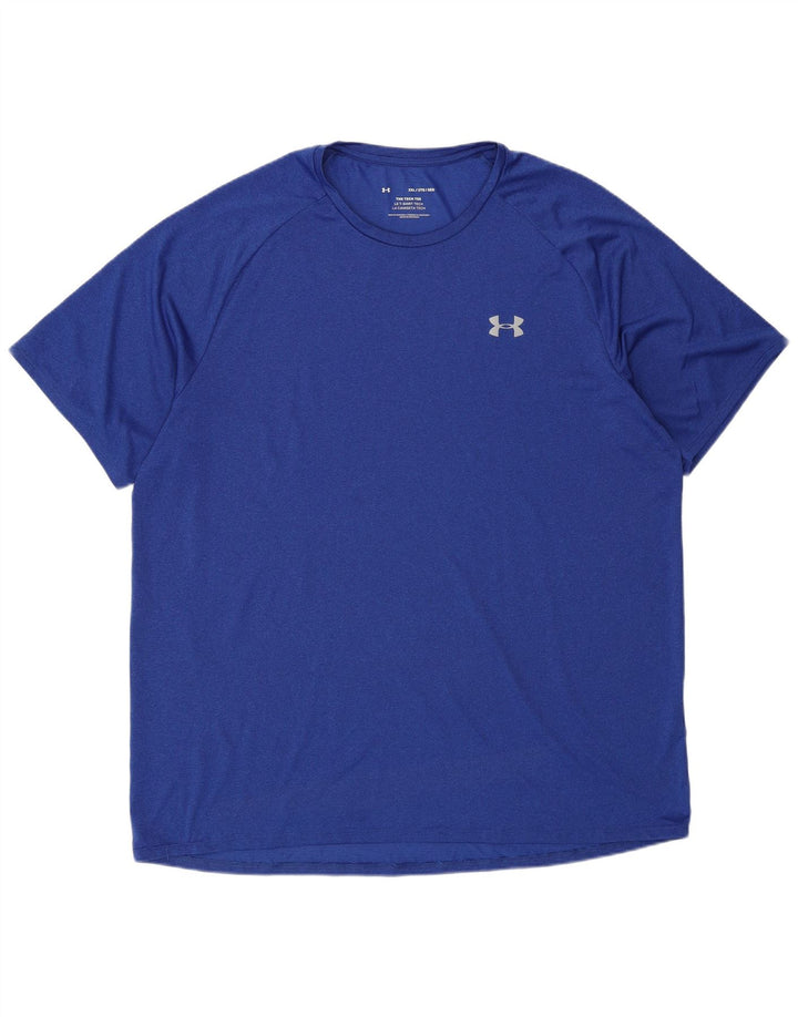 Under Armour Mens T-Shirt Top 2XL Blue Polyester