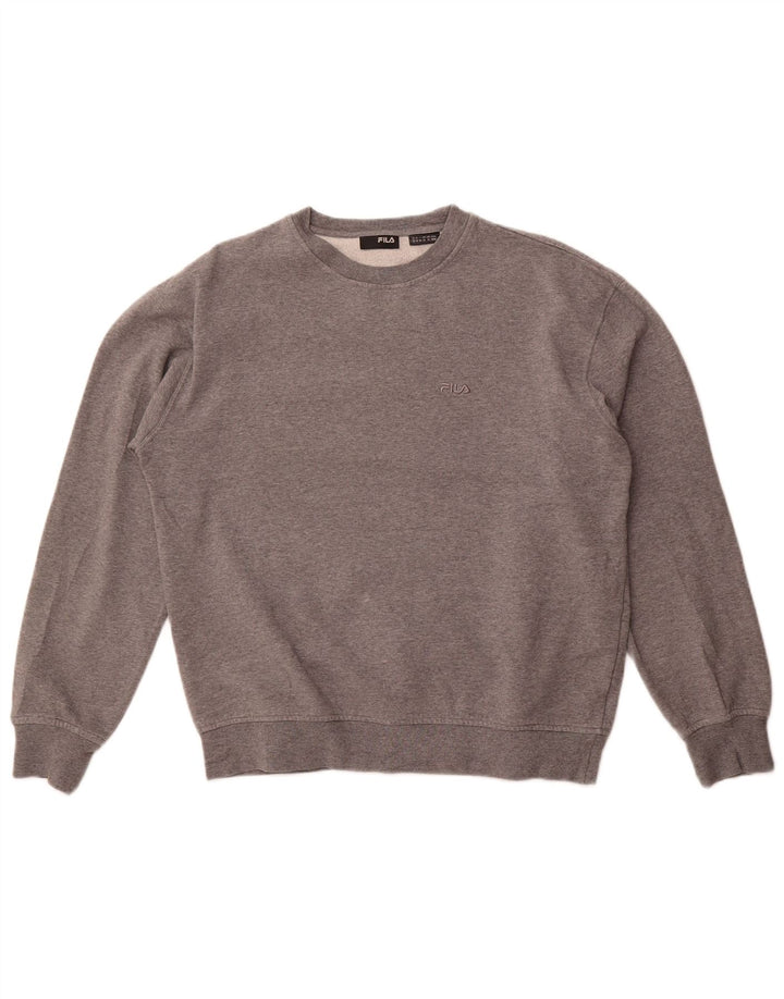 Fila Mens Sweatshirt Jumper Medium Grey Cotton
