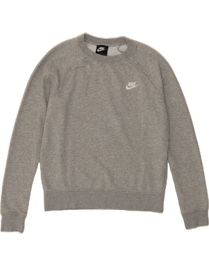 NIKE Womens Oversized Sweatshirt Jumper UK 10 Small Grey Cotton Vintage Nike and Second-Hand Nike from Messina Hembry 