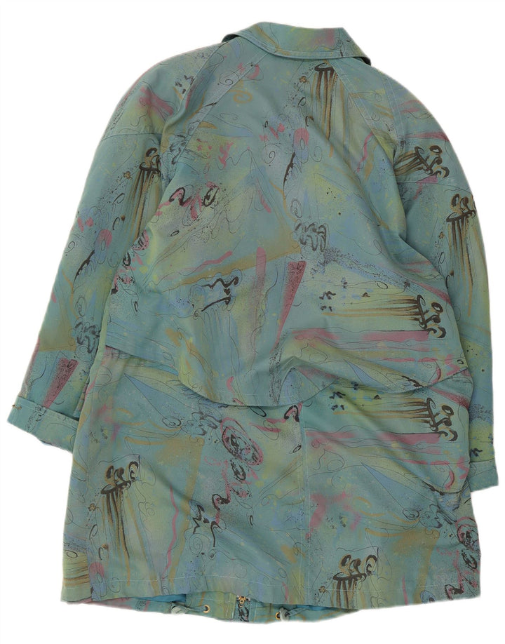 VALMELINE Womens Oversized Overcoat EU 36 Small Blue Colourblock