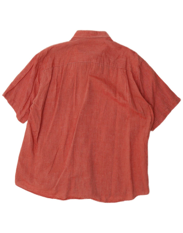 LACOSTE Mens Short Sleeve Shirt Size 46 2XL Red