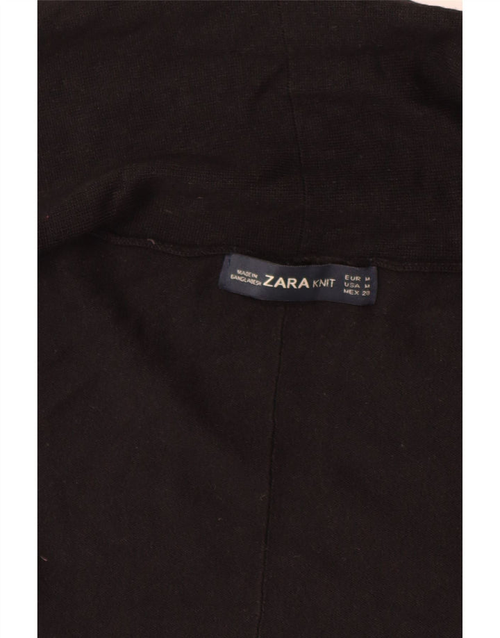 Zara Womens Open Cardigan Sweater UK 12 Medium Black