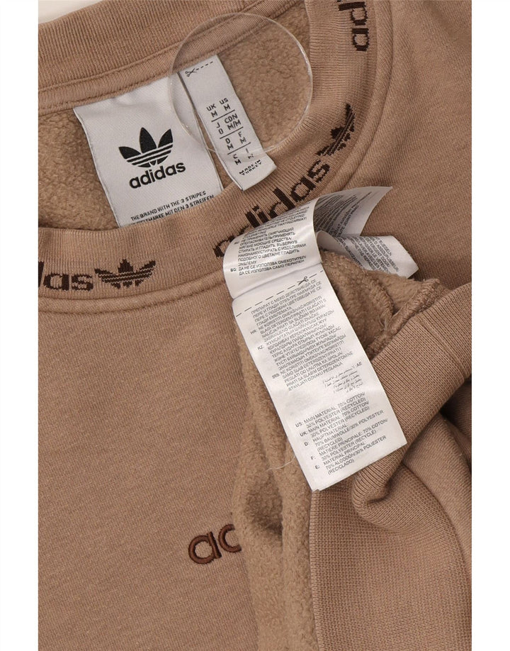 Adidas Mens Graphic Sweatshirt Jumper Medium Beige Cotton