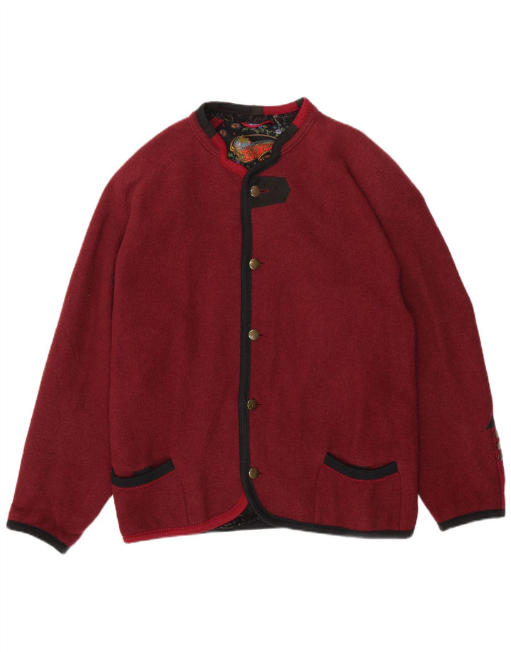 Vintage Mens 5 Button Blazer Jacket UK 40 Large Burgundy Wool