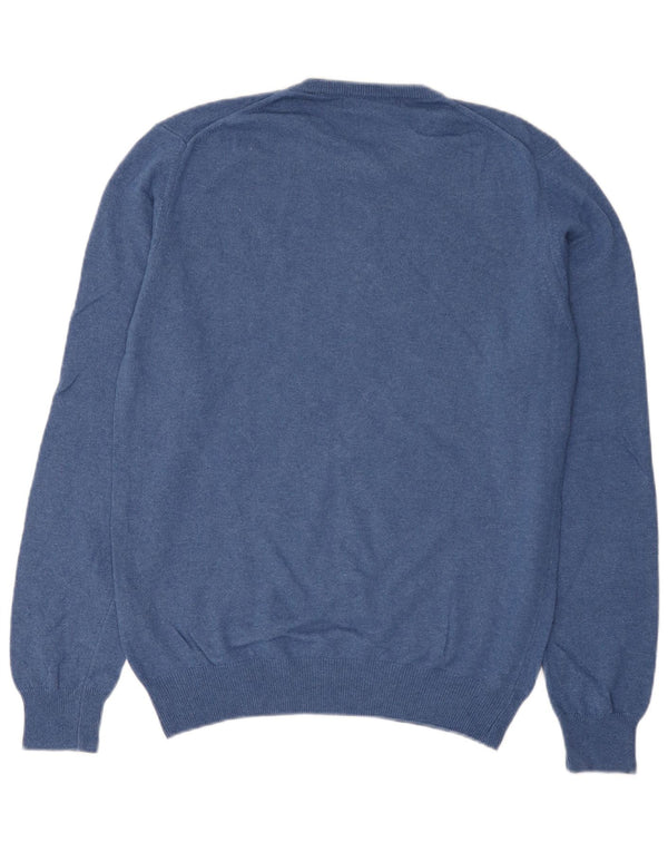 Liberto Mens Crew Neck Jumper Sweater IT 52 Large Blue Wool