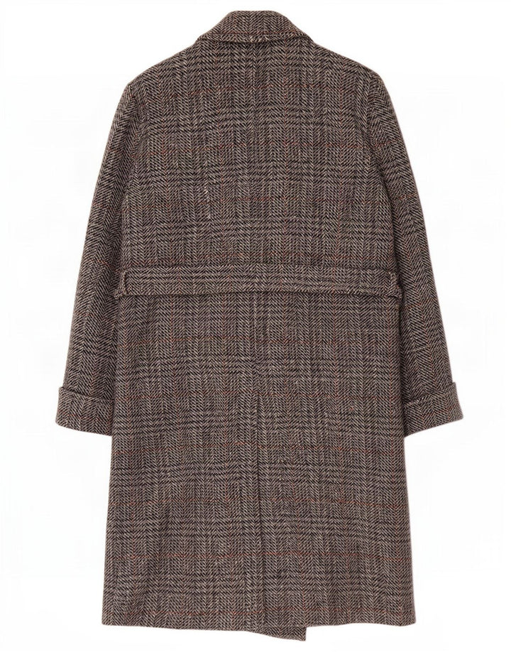Lebole Womens Loose Fit Double Breasted Coat IT 44 Medium Grey Houndstooth