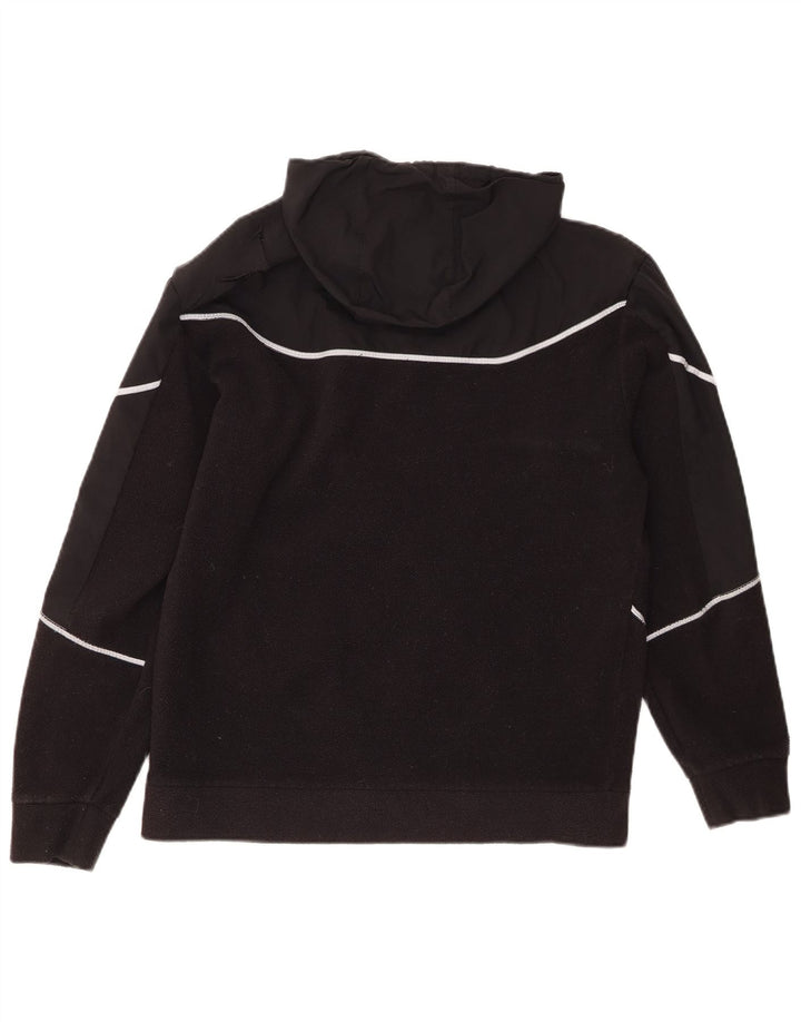 ADIDAS Mens Hooded Fleece Jumper Small Black Polyester