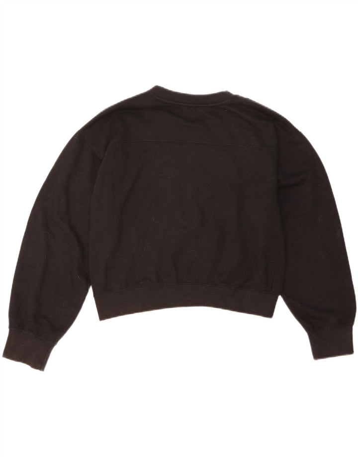ZARA Womens Crop Oversized Sweatshirt Jumper UK 10 Small Black