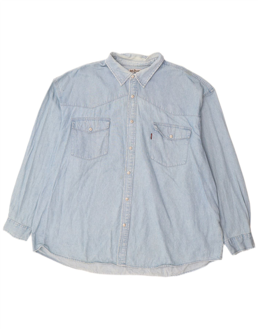 JOHN BANER Mens Denim Shirt 3XL Blue Cotton