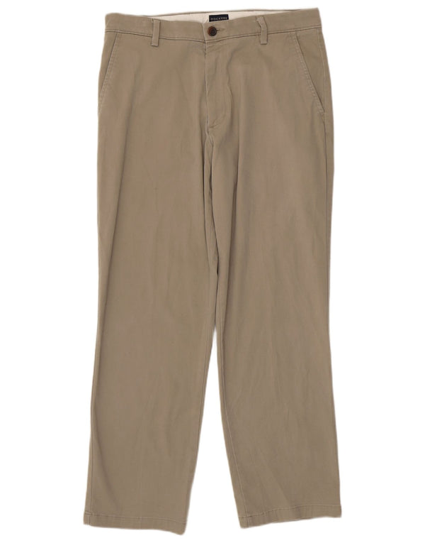 DOCKERS Mens Classic Fit Chino Trousers W32 L30 Beige Cotton
