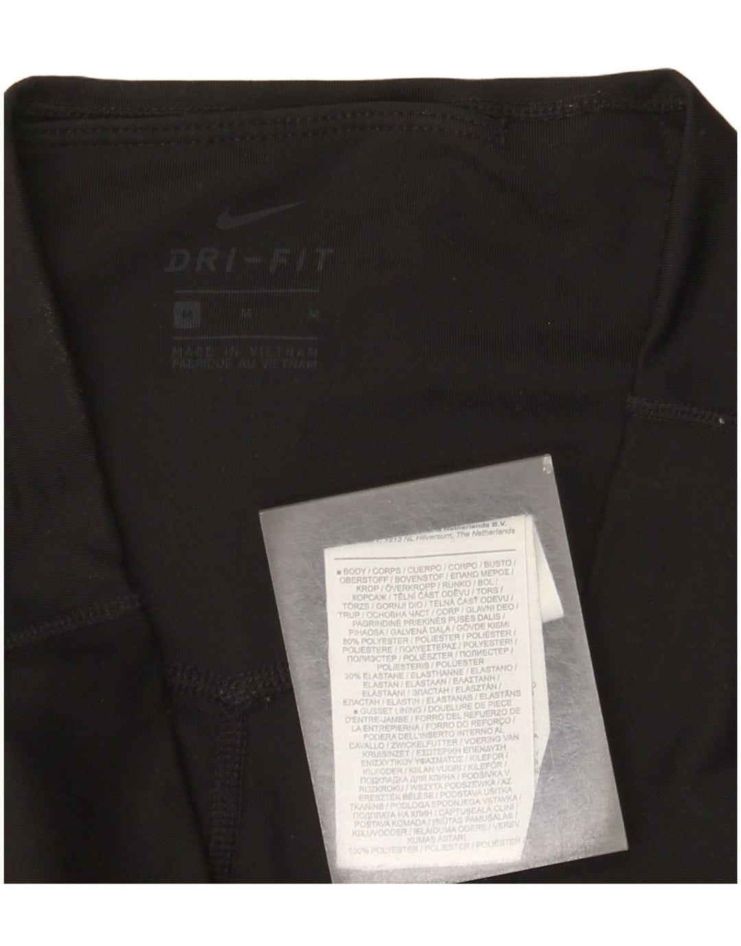 Nike Womens Dri Fit Graphic Leggings UK 12 Medium Black Polyester