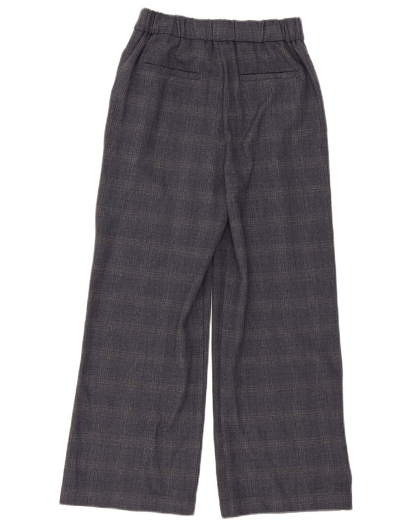 Zara Girls Pegged Chino Trousers 11-12 Years W26 L26 Grey Check