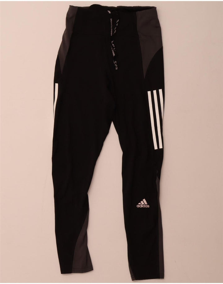 ADIDAS Womens Aeroready Leggings UK 8/10 Small  Black Colourblock