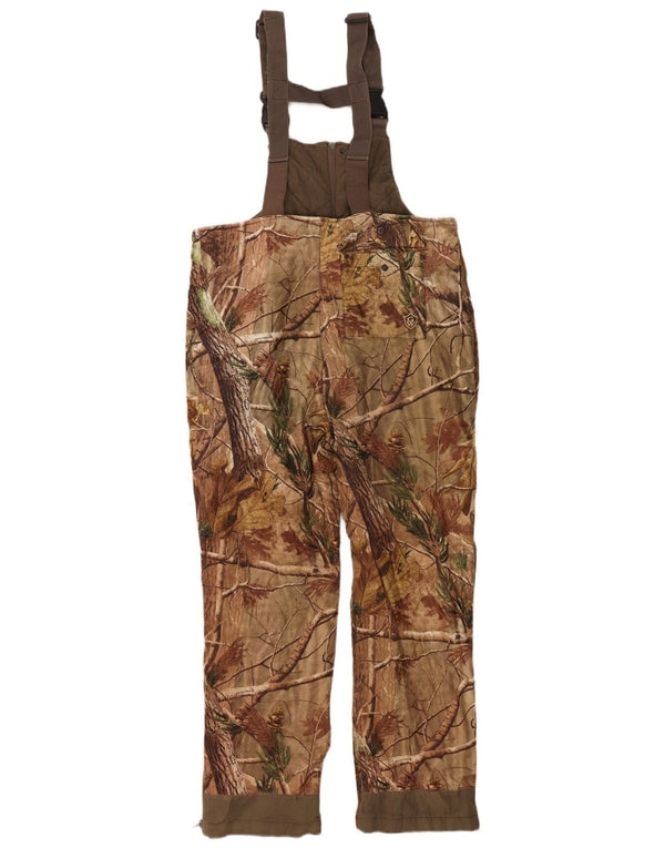 GAME WINNER Mens Overalls Dungarees Trousers XL W36 L28 Brown Camouflage