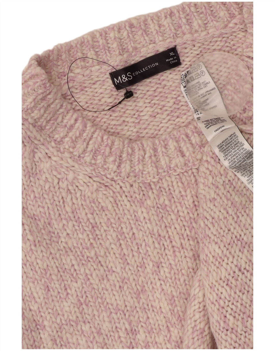 MARKS & SPENCER Womens Crew Neck Jumper Sweater UK 18 XL Pink Flecked