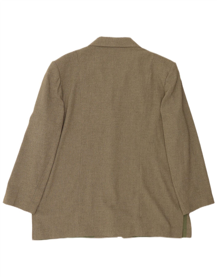 Endora Womens 3 Button Blazer Jacket UK 20 2XL Khaki Polyester