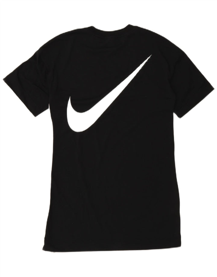 NIKE Womens Graphic T-Shirt Dress UK 10 Small Black Polyester
