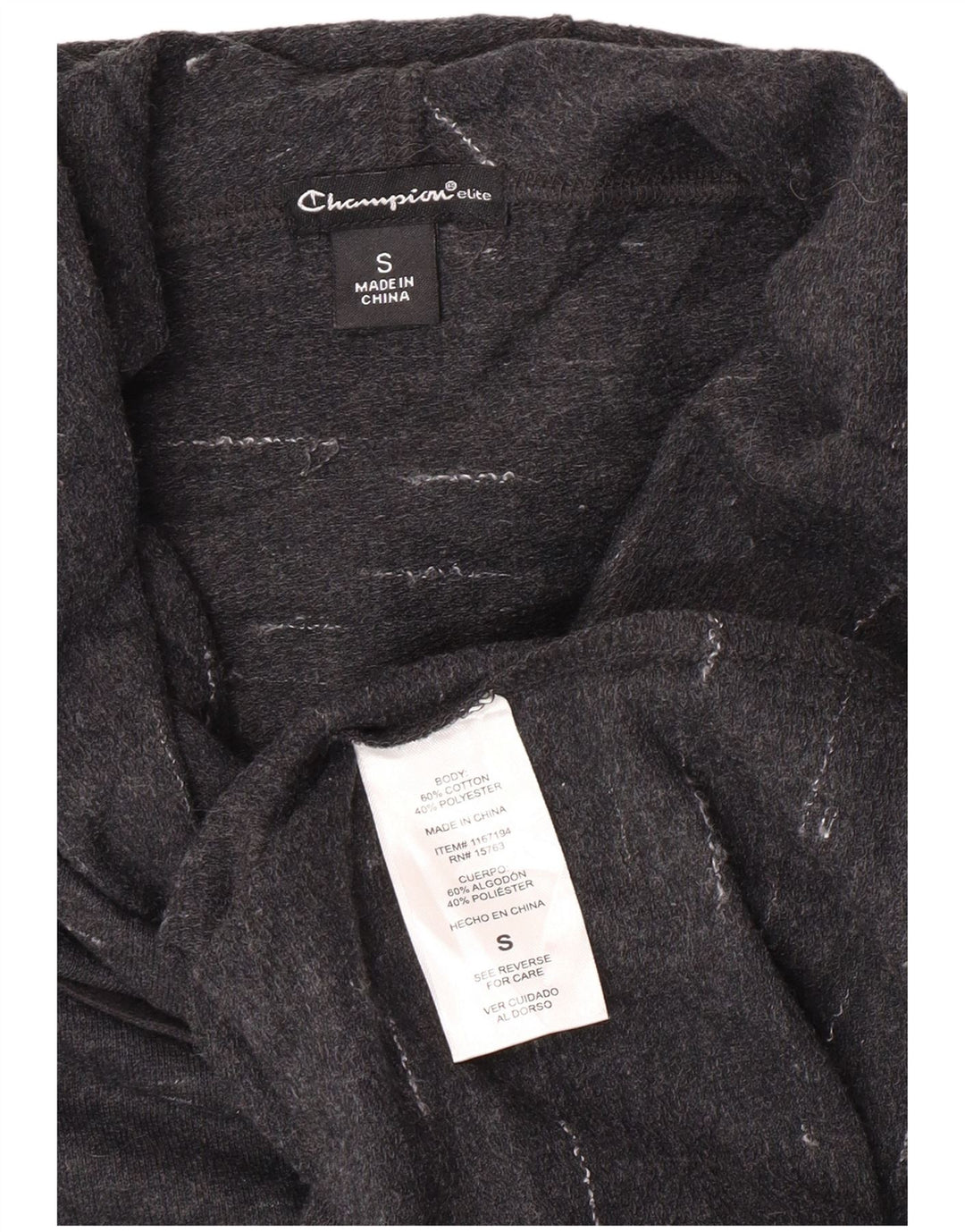 Champion Womens Oversized Hoodie Jumper UK 10 Small Grey Flecked Cotton