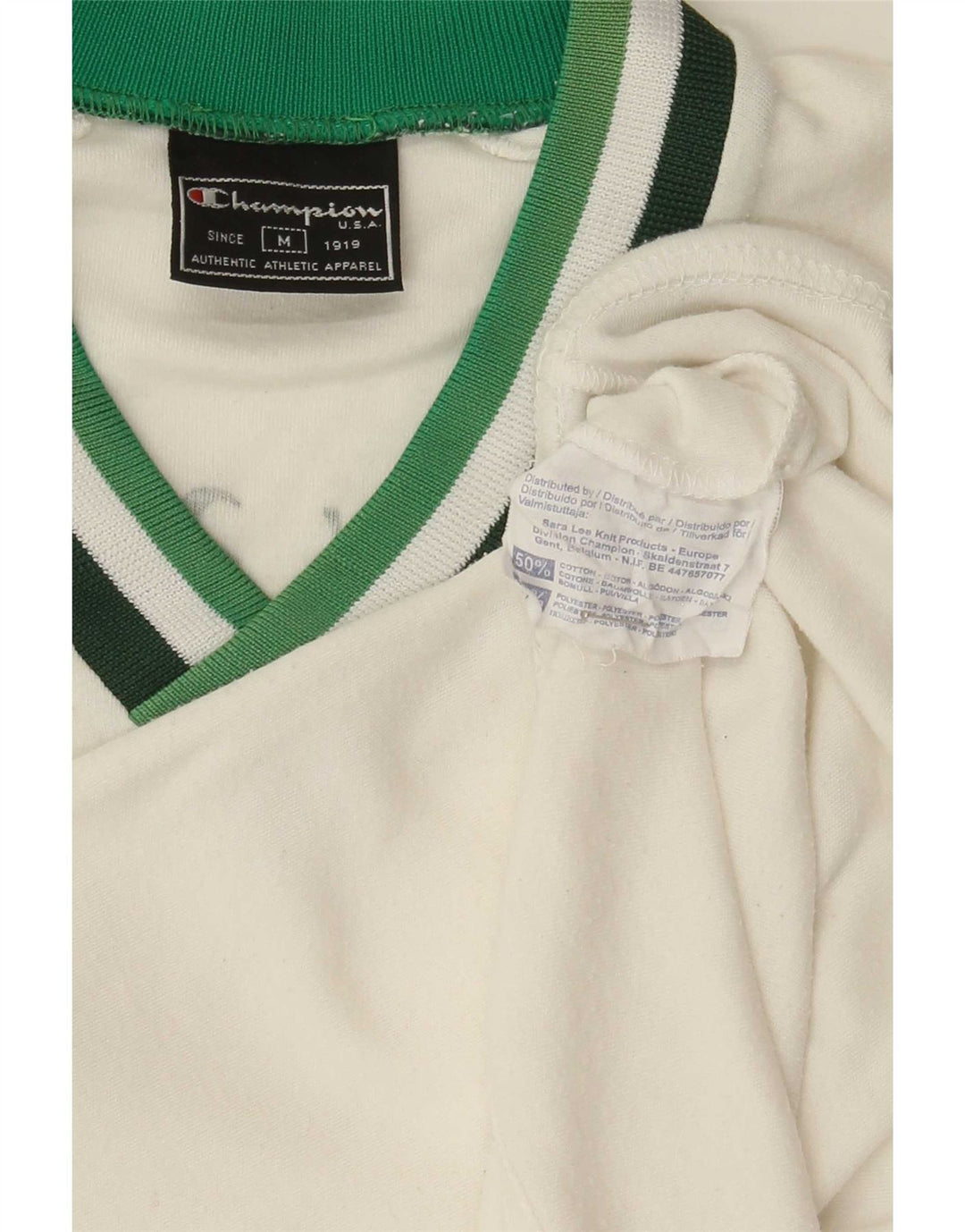 Champion Mens Graphic Graphic T-Shirt Top Medium White Cotton
