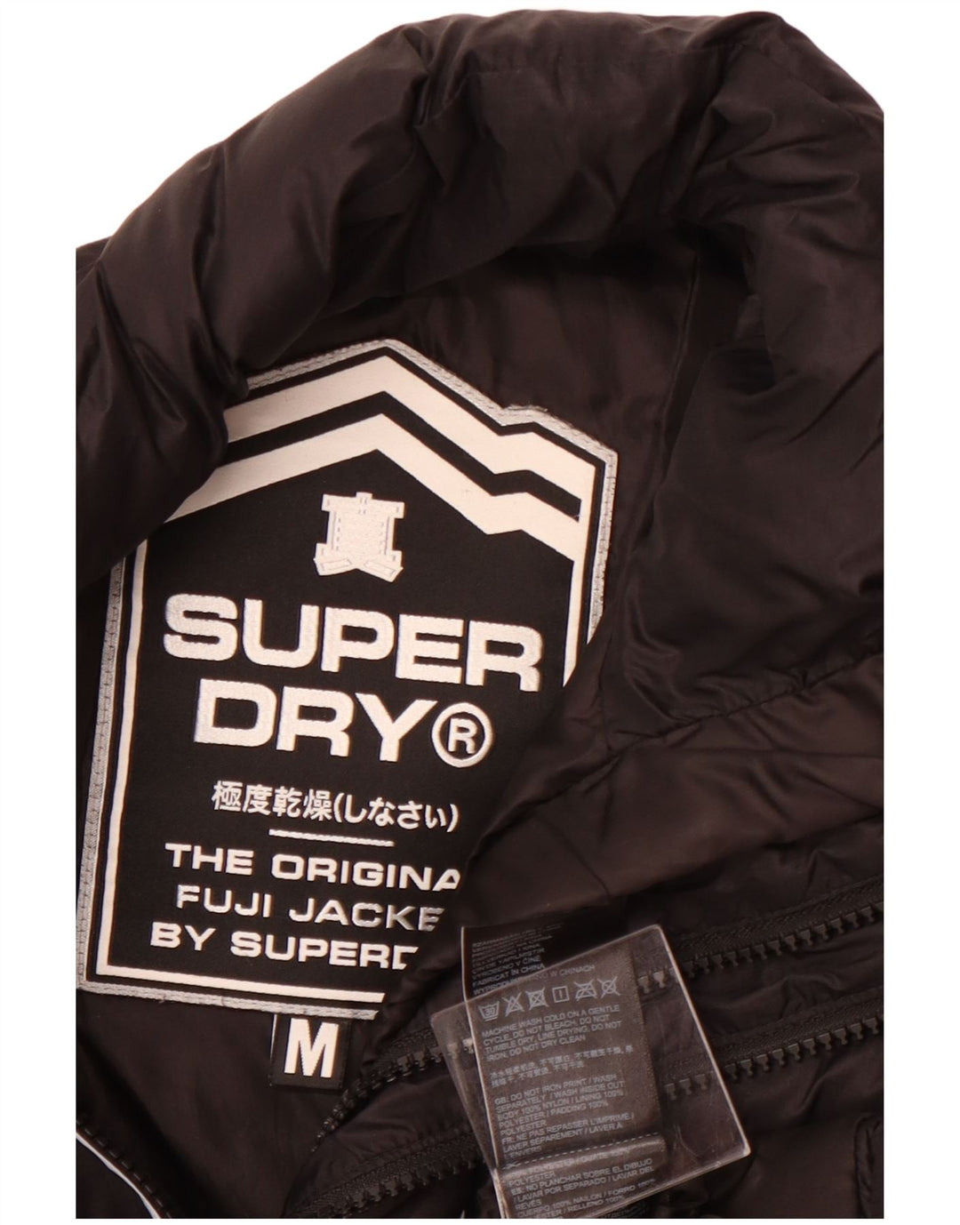 Superdry Mens Padded Jacket UK 38 Medium Black Nylon
