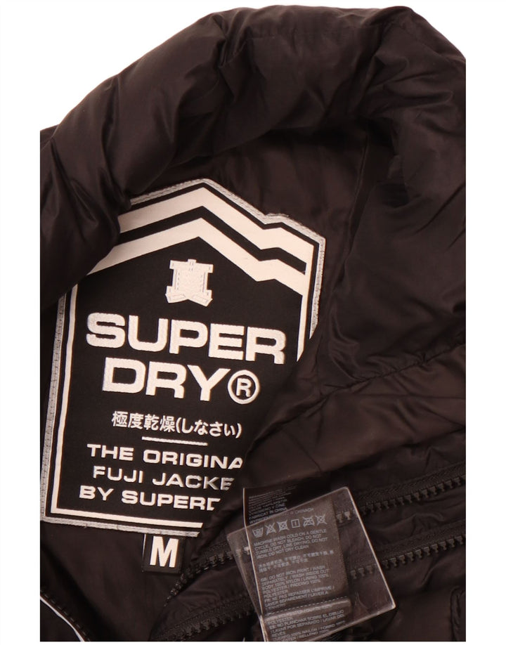 Superdry Mens Padded Jacket UK 38 Medium Black Nylon