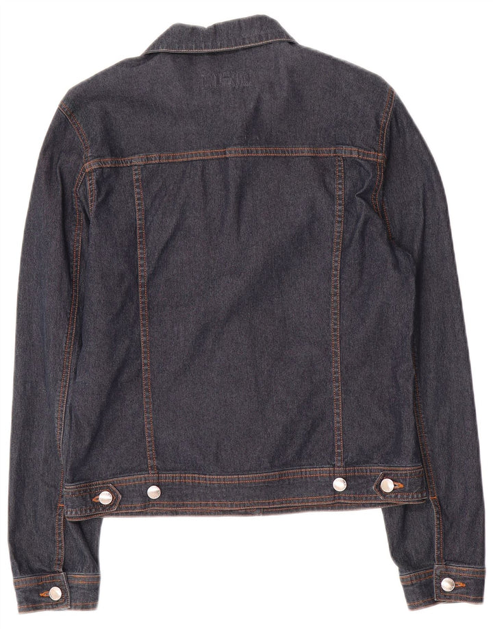 Escada Womens Denim Jacket IT 36 XS Navy Blue Cotton