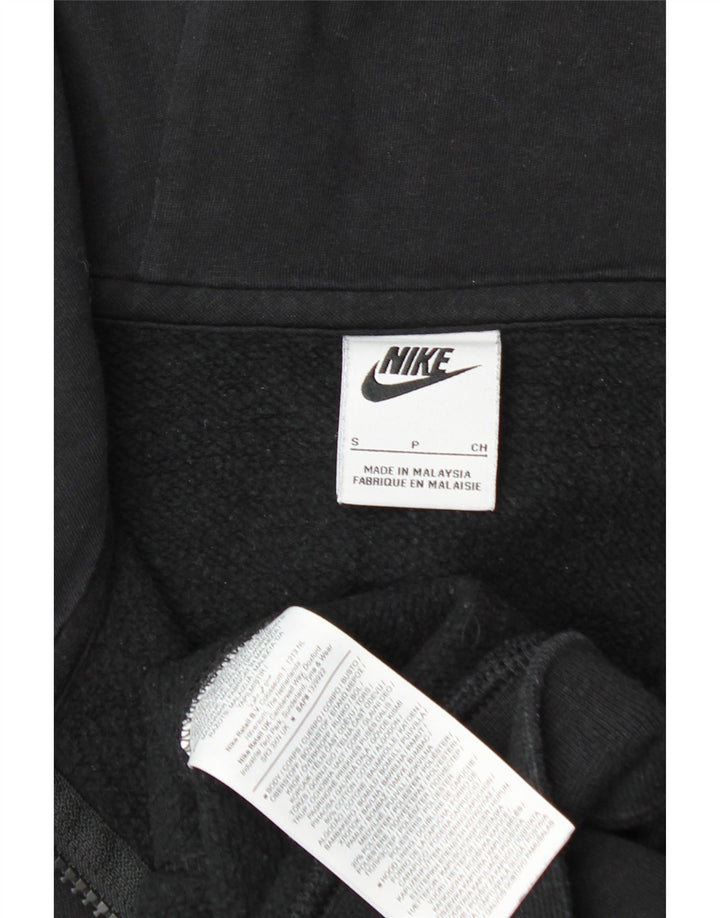 NIKE Mens Zip Hoodie Sweater Small Black Cotton