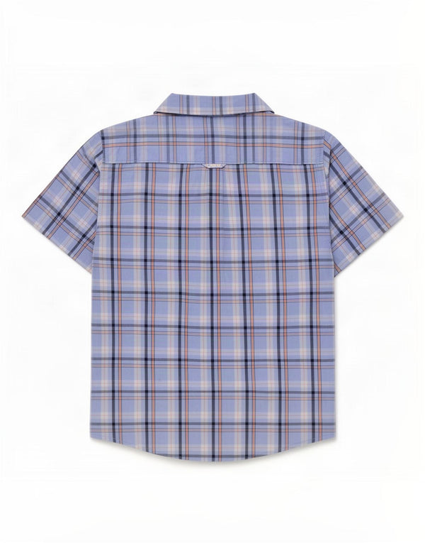 Crew Clothing Mens Short Sleeve Slim Fit Shirt Small Blue Check Cotton