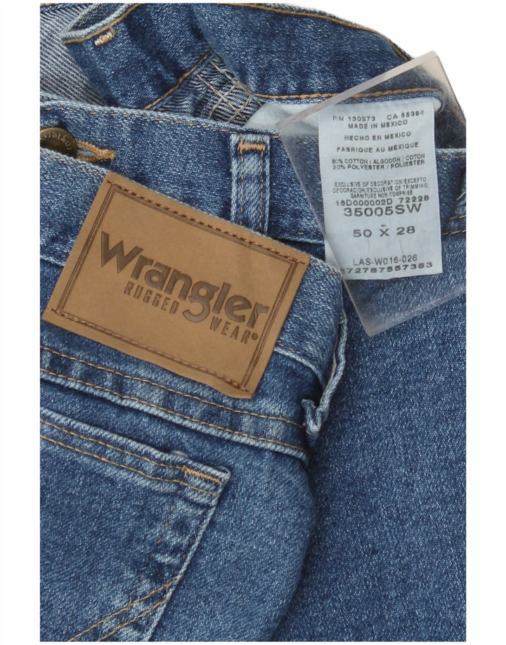 WRANGLER Mens Straight Jeans W50 L28 Blue Cotton