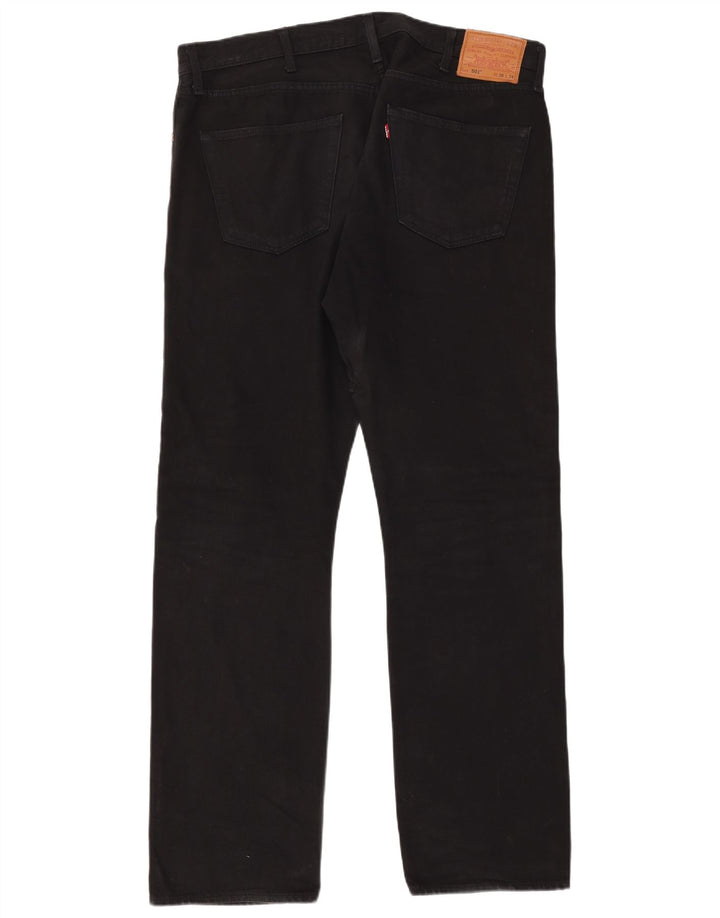 Levi's Mens 501 Straight Jeans W38 L34 Black Cotton