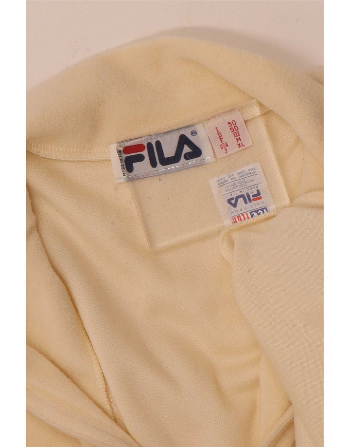 Fila Mens Zip Neck Fleece Jumper IT 50 Medium Beige Polyester