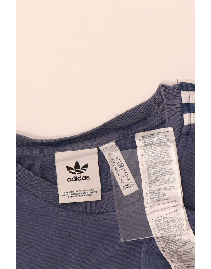 Adidas Mens Graphic T-Shirt Top Medium Blue Cotton