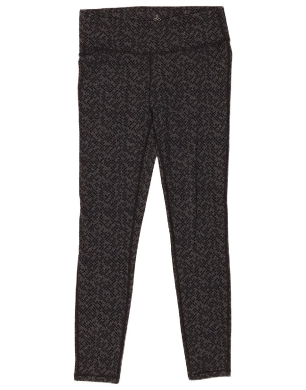 PRANA Womens Leggings UK 8 Small  Grey Geometric Nylon