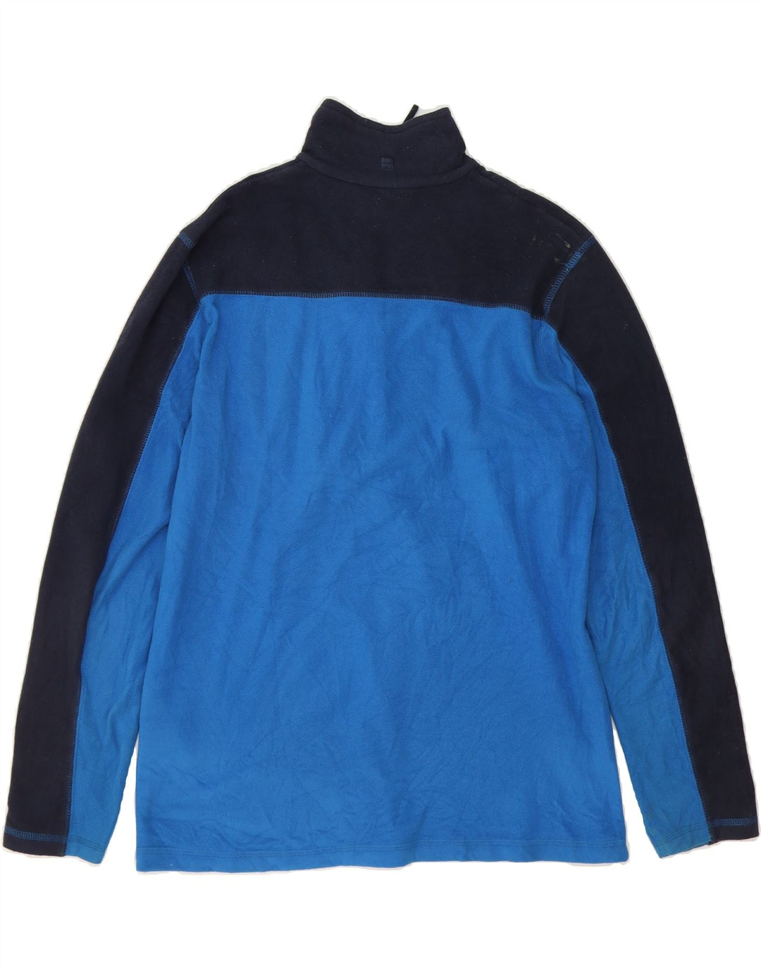MOUNTAIN WAREHOUSE Mens Zip Neck Fleece Jumper Medium Blue Colourblock Vintage Mountain Warehouse and Second-Hand Mountain Warehouse from Messina Hembry 