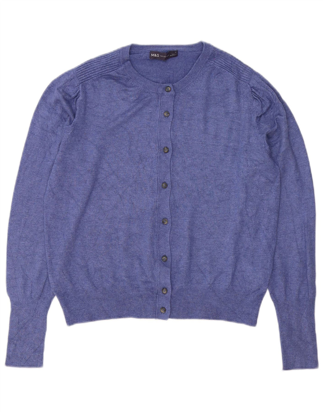 Marks & Spencer Womens Cardigan Sweater UK 12 Medium Blue Viscose