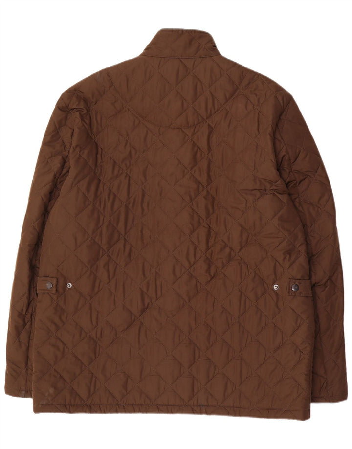 BARBOUR Mens Quilted Jacket UK 42 XL Brown Polyester
